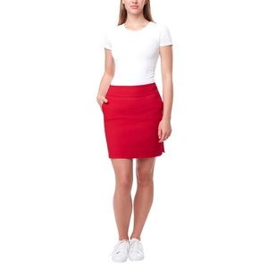 S.C.&CO. Pull-on Skort with petal slits - Red - 4